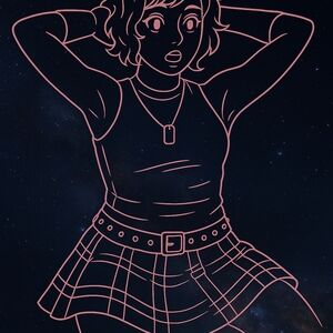 Pink Outline Home Design Sticker